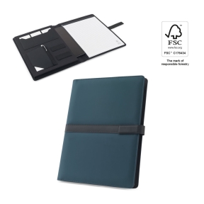 SANDERSON FOLDER. A4 folder in PU (50% recycled) with magnetic closure and notepad with lined pages