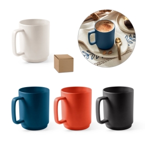 MIGHTY. Ceramic mug with cylindrical body 330 mL