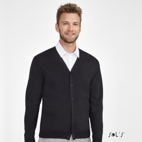 Men's V-neck knitted cardigan GOLDEN