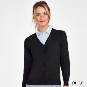Women's V-neck knitted cardigan GOLDEN