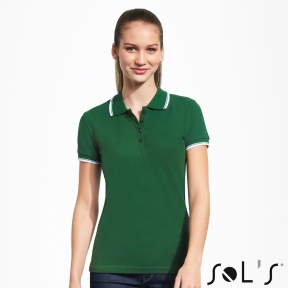 Women's polo shirt with contrast line PRACTICE