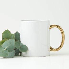 Mug with metallic color ash