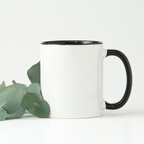 Mug with colored interior and handle