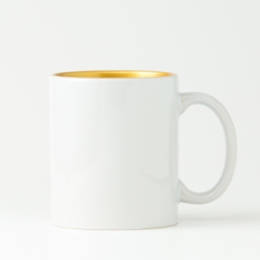 A mug with a metallic interior