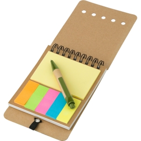 Memo holder, notebook approx. A6, sticky notes, ball pen