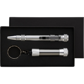 Tool set, screwdriver, 8 bits, 3 LED pocket torch