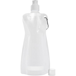 Foldable water bottle 420 ml with carabiner clip