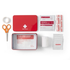First aid kit in tin