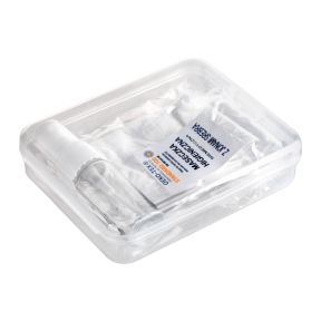 Set in box, spray bottle for disinfectant and reusable face mask with filter space and silver ions
