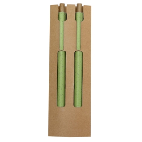 Wheat straw writing set, ball pen and "infinity" pencil