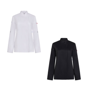 VL THOTH. Women's kitchen jacket (190 g/m&sup2;) made from cotton (35%) and recycled polyester (65%)