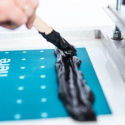 Screen printing on work clothes