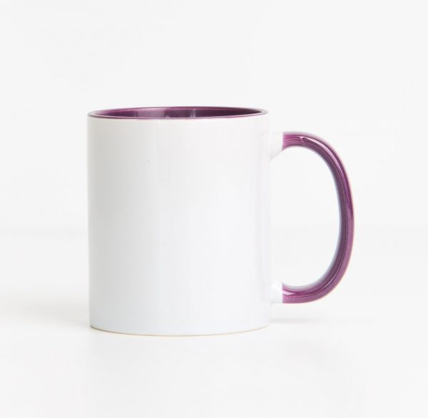 Mug with colored interior and handle