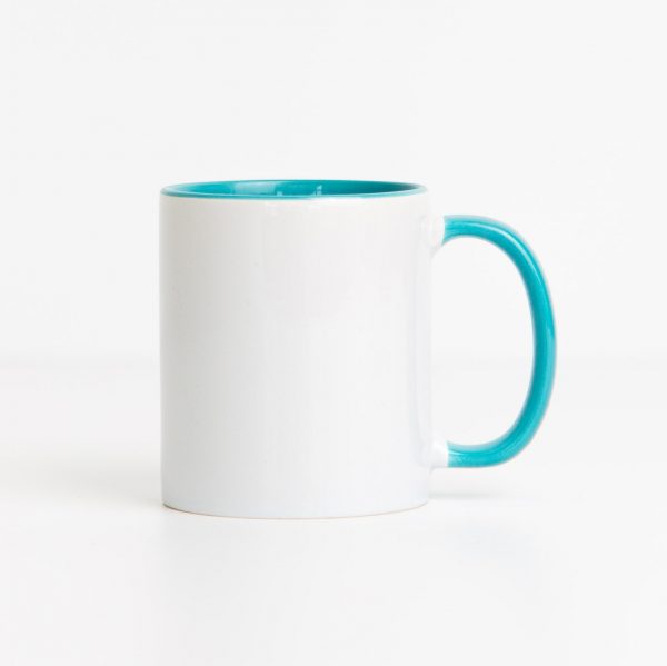 Mug with colored interior and handle