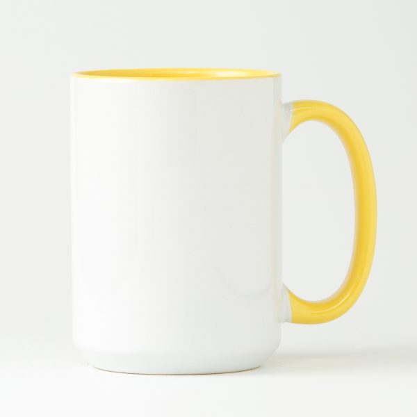 Large mug with colored inside and ash 450ml