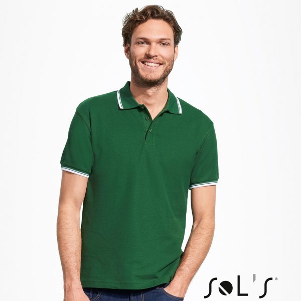 Women's polo shirt with contrast line PRACTICE