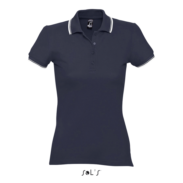 Women's polo shirt with contrast line PRACTICE