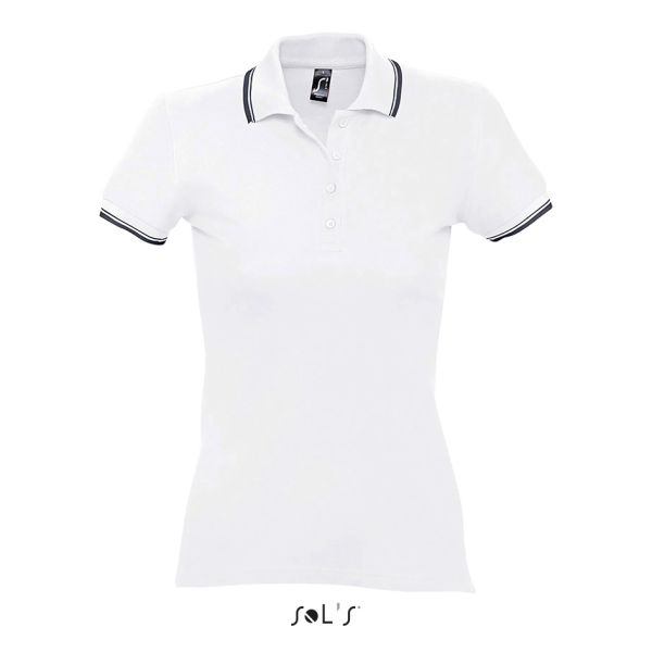 Women's polo shirt with contrast line PRACTICE