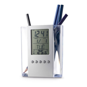 Clock with pen holder HD97065