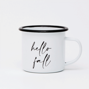Metal cup "hello fall"