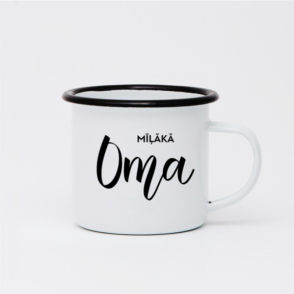 Metal cup "Dearest Oma"