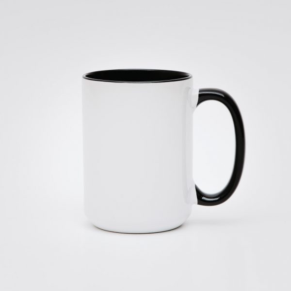 Large mug with colored inside and ash 450ml