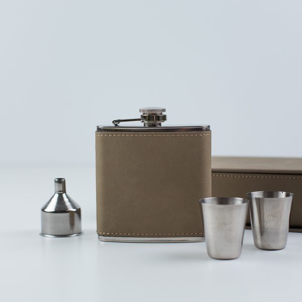 Leather flask gift set FSK301