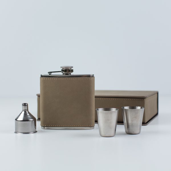 Leather flask gift set FSK301