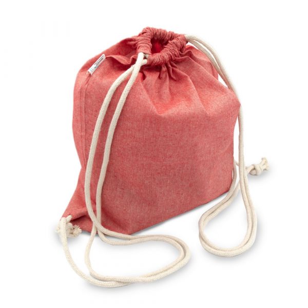 Recycled cotton drawstring bag V4869