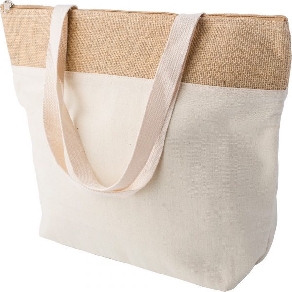 Cotton and jute cooler bag V4891