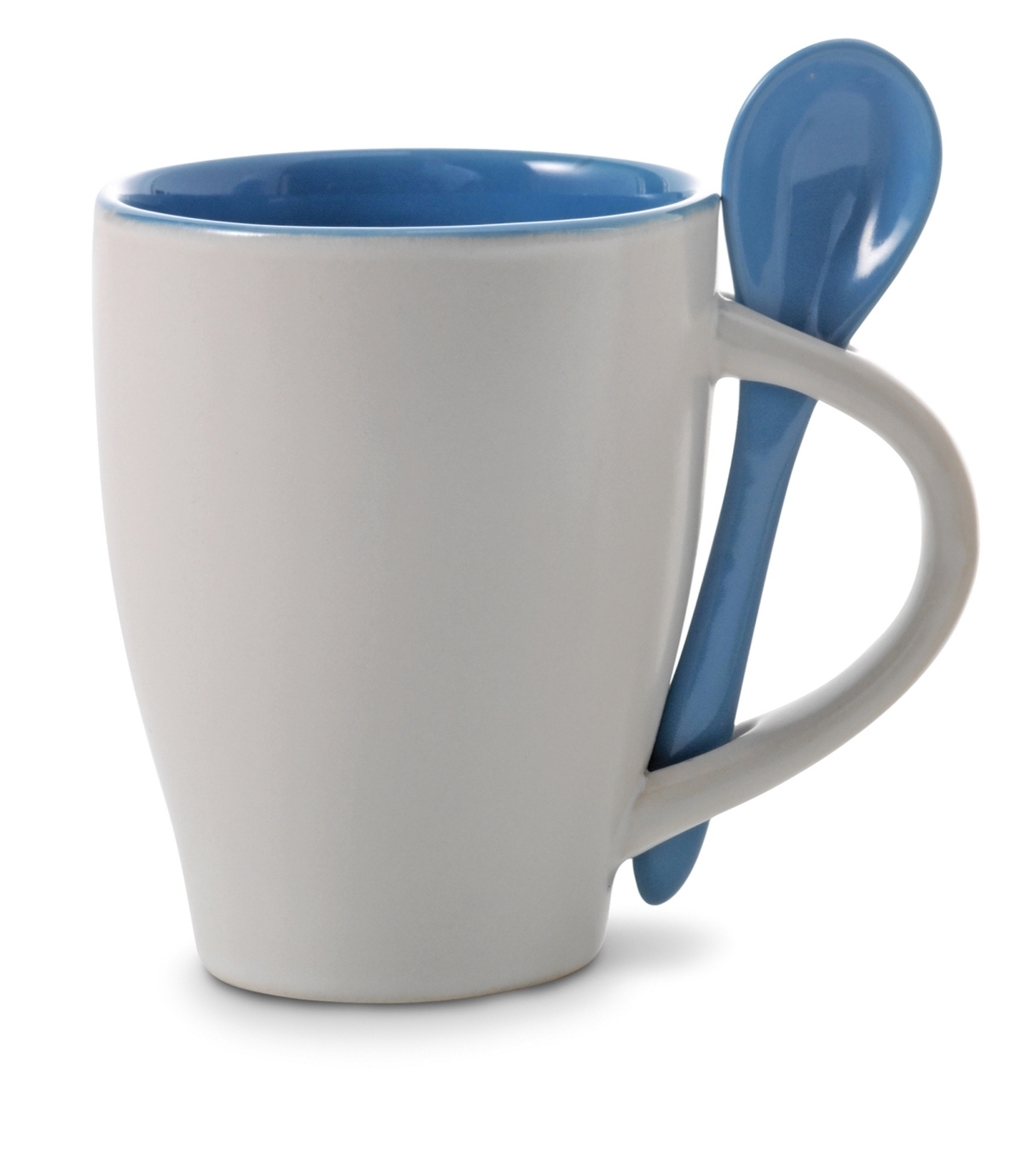 Ceramic mug 300 ml with spoon V5269