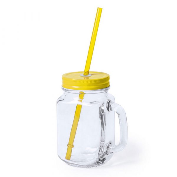 Jar 500 ml with straw V8983