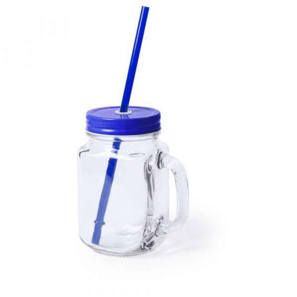 Jar 500 ml with straw V8983