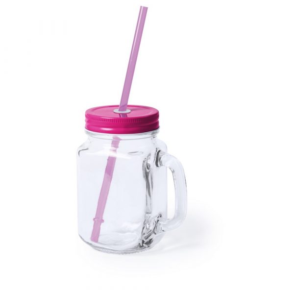 Jar 500 ml with straw V8983