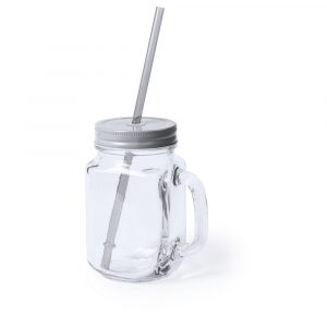 Jar 500 ml with straw V8983