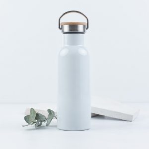 Water bottles with bamboo lids